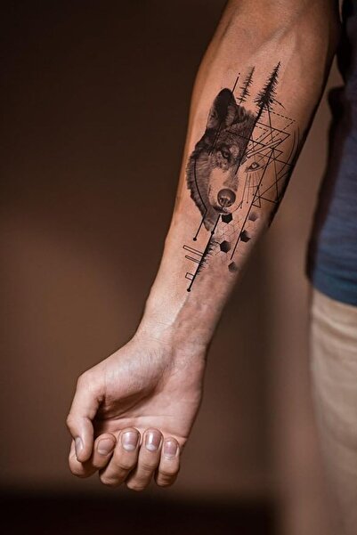 CET PRIME Kurt Dövmesi, Wolf Tattoo, Geçici Dövme, Erkek Geçici Dövme