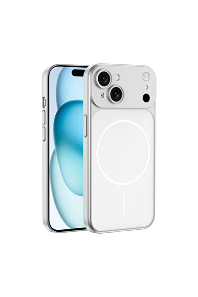 Kipgsm İphone 15 Uyumlu Kılıf Magsafe Şarj Destekli Cam Çerçeveli 17 Pro Max ...