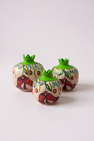 STORESZA Yılbaşı Özel Koleksiyonu El Yapımı Dekoratif Nar Takımı - 3'lü Yılba...