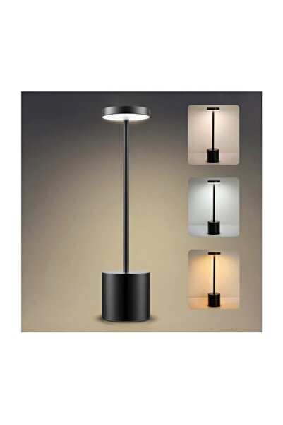 OEM Portable Bedroom Lamp, Modern Design, Black Metallic, Touch, 35x8 cm, 3 Lighting Types