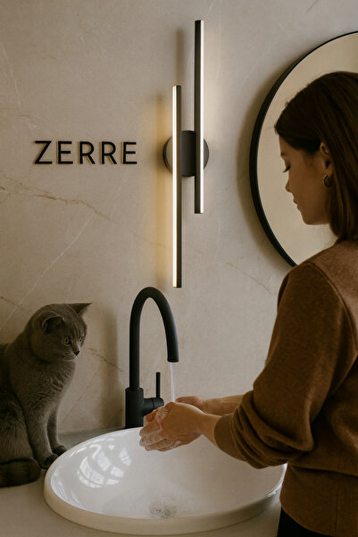 ZERRE Shop DOLCA Dekoratif Çift Taraflı Beyaz Ledli Aplik 55 Cm