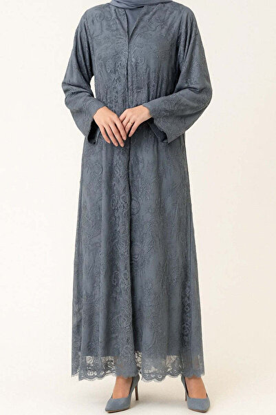 MayaCloset Luxury Arabic Sheer Dantel Abaya & Kimono & Ferace