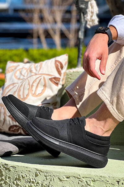 ZENGEZUR MALL Drnds Kb-042 Kuback Lace-Up Black Leather Powder Black Sole Casual Men's Shoes (221124) (Size: