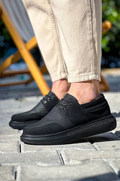 ZENGEZUR MALL Drnds Kb-042 Kuback Lace-Up Black Leather Powder Black Sole Casual Men's Shoes (221124) (Size: