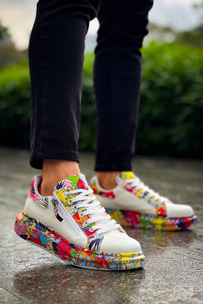 ZENGEZUR MALL Drnds Kb-02 Kuback Lace-Up Crocodile White Red Casual Men's Shoes (220437) (Size: 40)