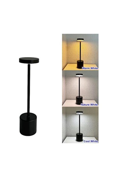 OEM Portable Bedroom Lamp, Modern Design, Black Metallic, Touch, 35x8 cm, 3 Lighting Types