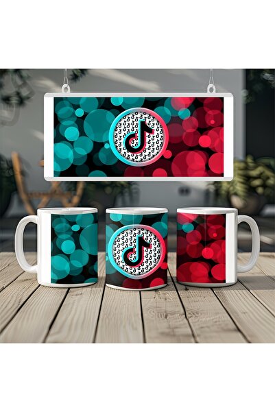 Beramussa كوب ملون بنمط شعار دائري مع تأثيرات تيك توك - كوب بتصميم عصري للوسا...