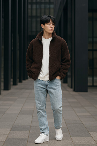 giyimadam16 Oversized -Plush Cardigan Men's Fleece