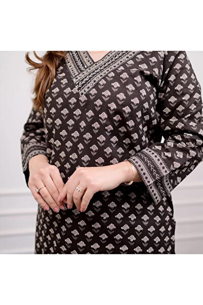 MYSMAR Beautiful Viscose Cotton Top & Pant With Dupatta – ALV1216 | Brown