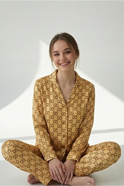 MORRO Stretch Fabric Viscose Long Sleeve Women's Pajama Set |   Comfortable Button-Down Collar Stylish Nightgown Home Wear