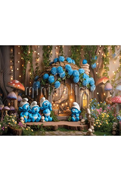 Minimalisfy Minyonların Masalsı Evi ve Bahçesi 200x150cm Stüdyo Arka Planı