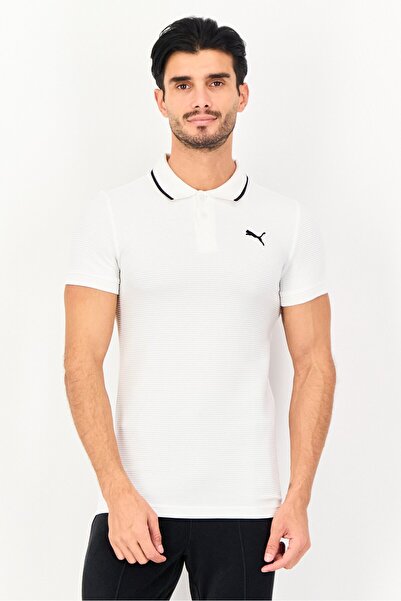 Puma Men Slim Fit Short Sleeve Ottoman Outdoor Polo Shirt, White