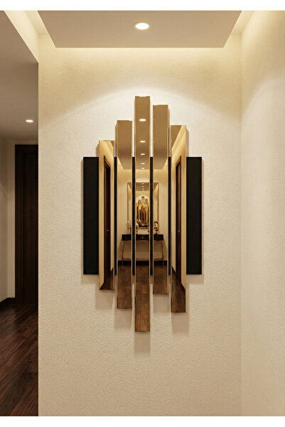 Dekorobi Gold/Gümüş Detaylı Aynalı Pleksi Duvar Dekoru - (Cam Değildir) Güven...