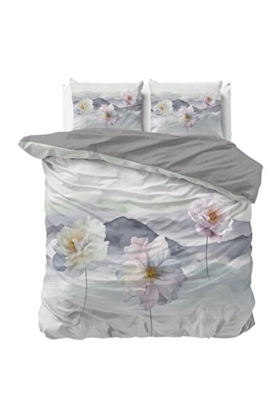 Sleeptime Annique Grey Bed Linen, 100% Microfiber, 200x220 cm, Digital Print, 2 Pillowcases (60x70 c