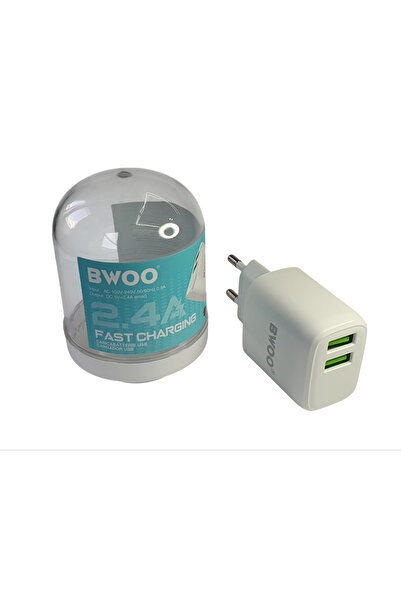 OEM USB Charger 2.4A Fast Charging, 2 USB Ports, White