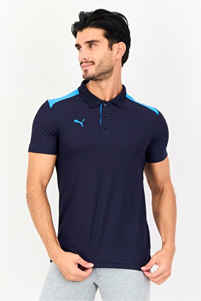 Puma Men Sportswear Fit Short Sleeve Embroidered Logo Training Polo Shirt, Navy