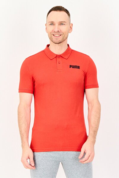 Puma Men Slim Fit Embroidered Logo Short Sleeve Outdoor Polo Shirt, Red