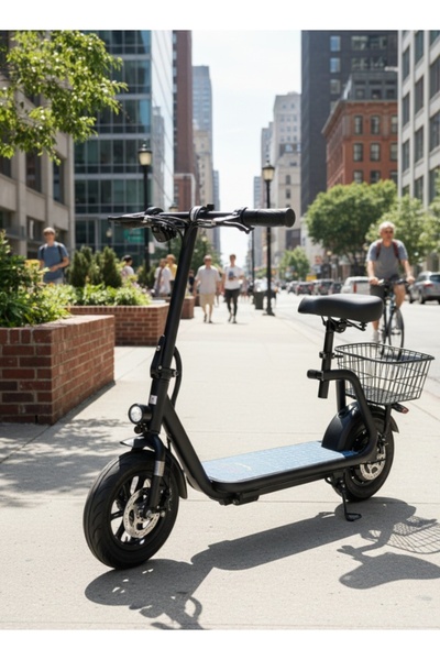 niyazi سكوتر كهربائي للكبار 48 فولت 13Ah محرك 500 واط بسلة خلفية ومقعد مريح