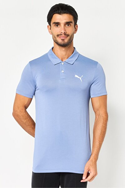 Puma Men Sportswear Fit Short Sleeve Outdoor Polo Shirt, Ash Blue