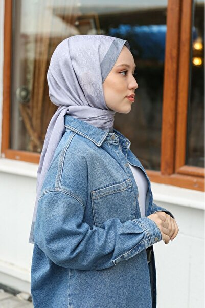 Hint İpek Premium Lux Original Monogram Shawl (Silk Voile, High Quality, Lightweight, Casual, Stylish, Testure Clothing)