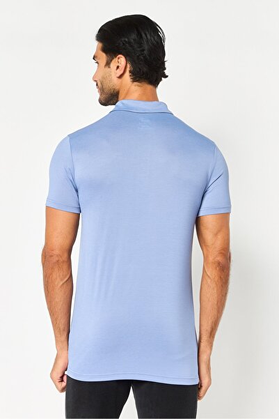 Puma Men Sportswear Fit Short Sleeve Outdoor Polo Shirt, Ash Blue