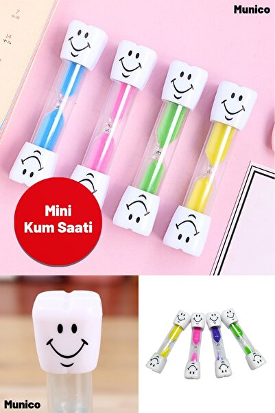Munico Çocuklar İçin 3 Dakikalık Diş Fırçası Kum Saati – Diş Şekilli, Renkli ...