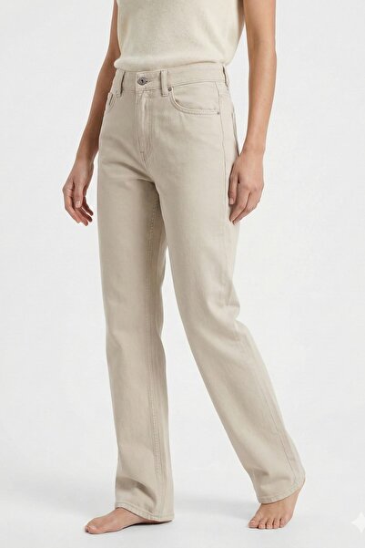 katalya Soft Premium Straight Fit Women's Gabardine Trousers-Beige