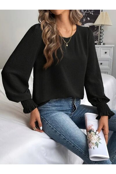 JANES Γυναικεία μπλούζα με μακρύ μανίκι με στρογγυλή λαιμόκοψη Aerobin