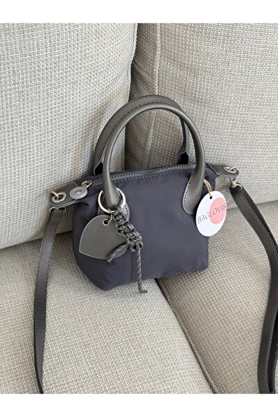 BAGLOVİS Daily Fabric Small Gray Women's Shoulder Bag En18 Boy15