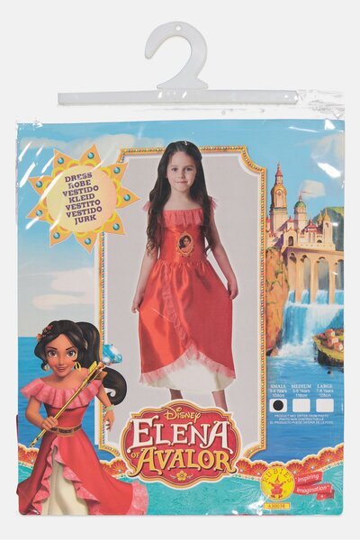 Rubies زي ديزني إيلينا من أفالور الكلاسيكي، مقاس 3-4 سنوات، أحمر