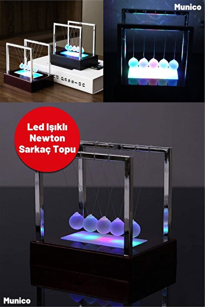 Munico Bilim Denge Topu – Çelik Bilyalı Newton Beşiği | Masaüstü Dekor ve Fiz...