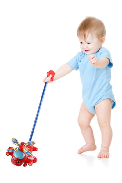 REZZOSS Airplane Toy for Toddlers – Hand Push Walker Plane & Long Handle | Baby Walking Toy for Boys & Girls