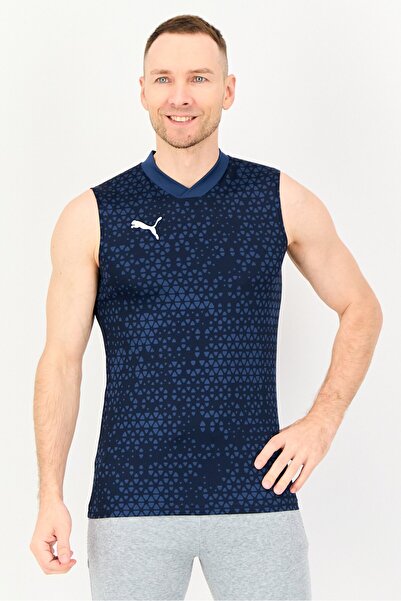 Puma Men Slim Fit Sleeveless Training Jersey, Navy