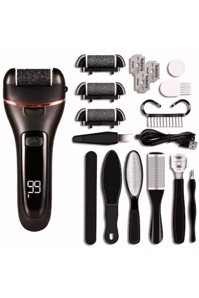 AMNIX Electric Foot File for Heels and Soles, Digital Display, 1200mAh, USB, ...