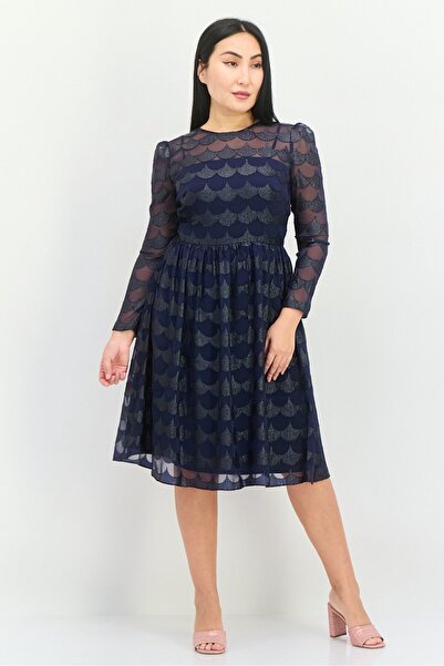 Maggy London Women Textured Mini Dress, Navy Blue