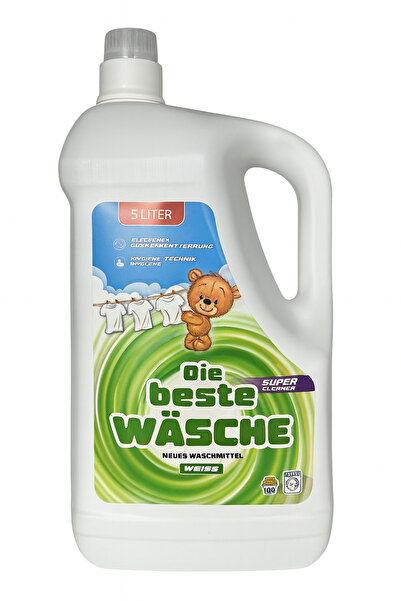 ABAS Laundry Detergent "Die beste Wäsche" – 5L, White, Super Cleaner, 100 washes
