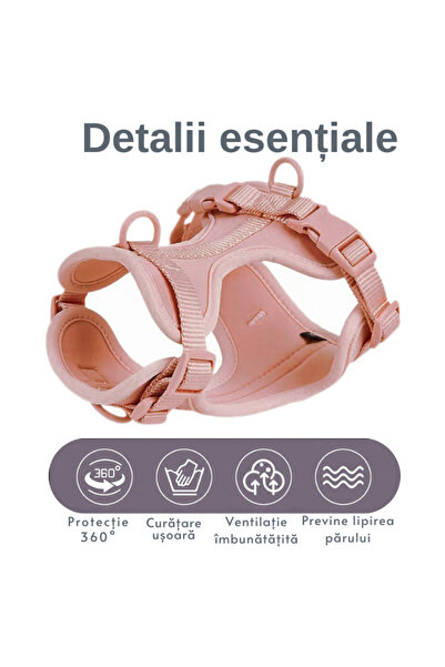 AMNIX AMNIX® Adjustable Dog Harness Set – Comfort, Safety and Control – Pink