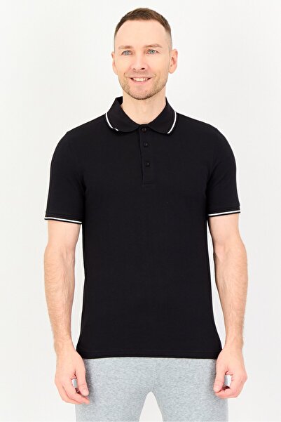 Puma Men Sportswear Fit Short Sleeve Embroidered Logo Outdoor Polo Shirt, Black