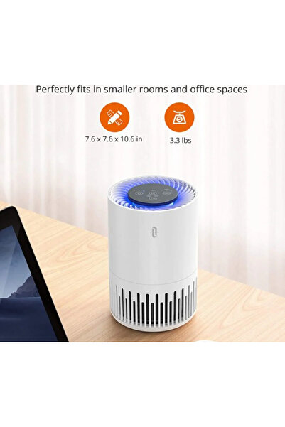 TaoTronics TT-AP001 Air Purifier, Desktop Air Cleaner with 3-in-1 True HEPA Filter for Home Bedroom