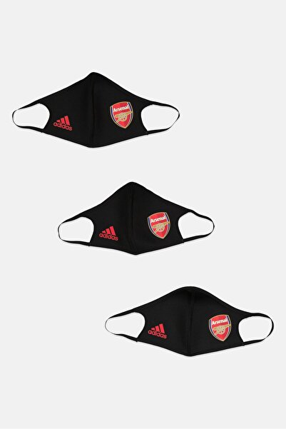 adidas Men 3 Pack Brand Logo Masks, Black