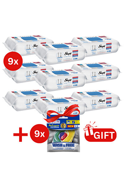 Sleepy PACHET PROMO: 9× Șervețele Bleach Additive 100 buc + 9× Capsule rufe W...