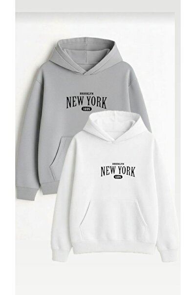 woonkey Unisex Oversized Hooded Sweatshirt Premium Fabric Hoodie Set of 2 Trendy Model Soft Texture