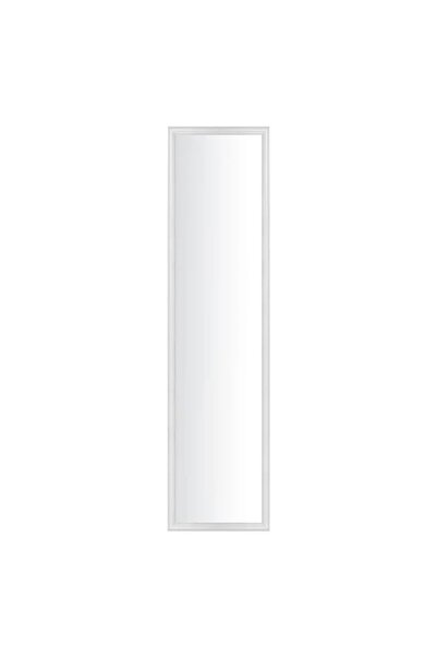 ELITECOMMERCEMARKET Oglindă de Perete din Lemn Alb 34×124 cm – Montaj Vertical/Orizontal, Decor Modern pentru Hol