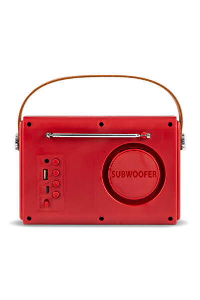 Electromures Retro radio with Bluetooth speaker EM 1006, 1500mAh, 6h, USB, Jack 3.5mm, Scarlet Sage