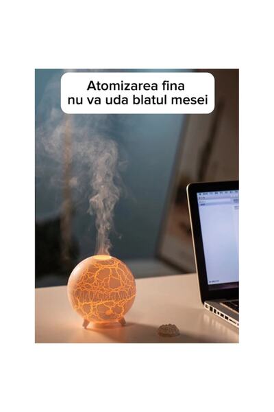 RAVADINO Planet-Volcano Aromatherapy Diffuser & Humidifier, Ultrasonic, 200ml, 7 LED, Black