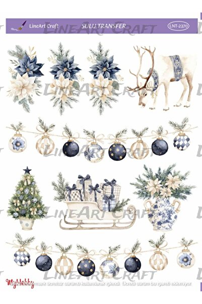 LİNEART New Year's Water Transfer No:2370-25X35Cm