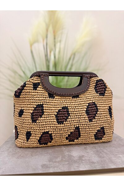 Design by Yeliz El örgüsü leopar desenli Clutch çanta