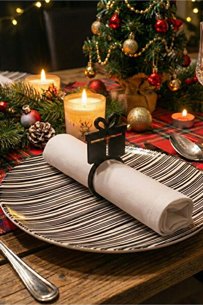 To Design Lab حلقة مناديل هدايا بتصميم السنة الجديدة 6 قطع