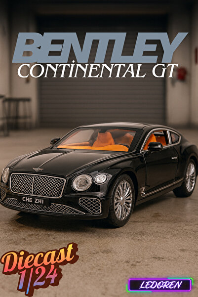 L'eDoren Siyah Renkli Bentley Continental GT 1/24 Diecast Koleksiyon Maket Model Araba CHE ZHİ