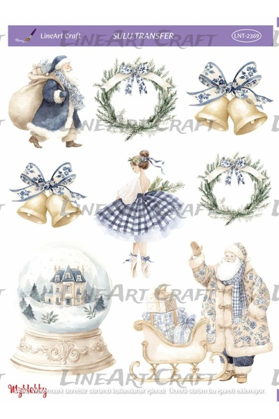 LİNEART Transfer cu apă pentru Anul Nou Nr.:LNT2369-25x35cm